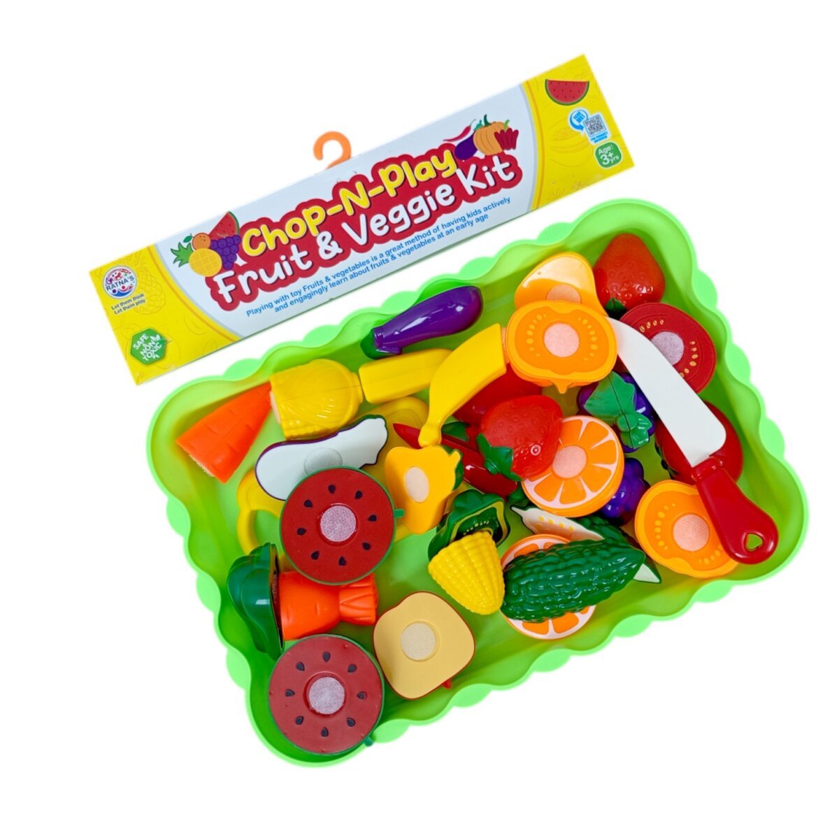 Ratna's Chop-N-Play Fruit and Veggie Kit | Pretend and Play A Perfect Role Play Toy Set for Kids | 3+ Years.