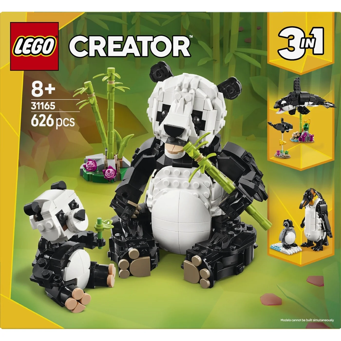 Lego Creator 3in1 Wild Animals: Panda Family Toy Playset 31165 | (626 pcs) Building Blocks Toys for Kids | 8+ Years