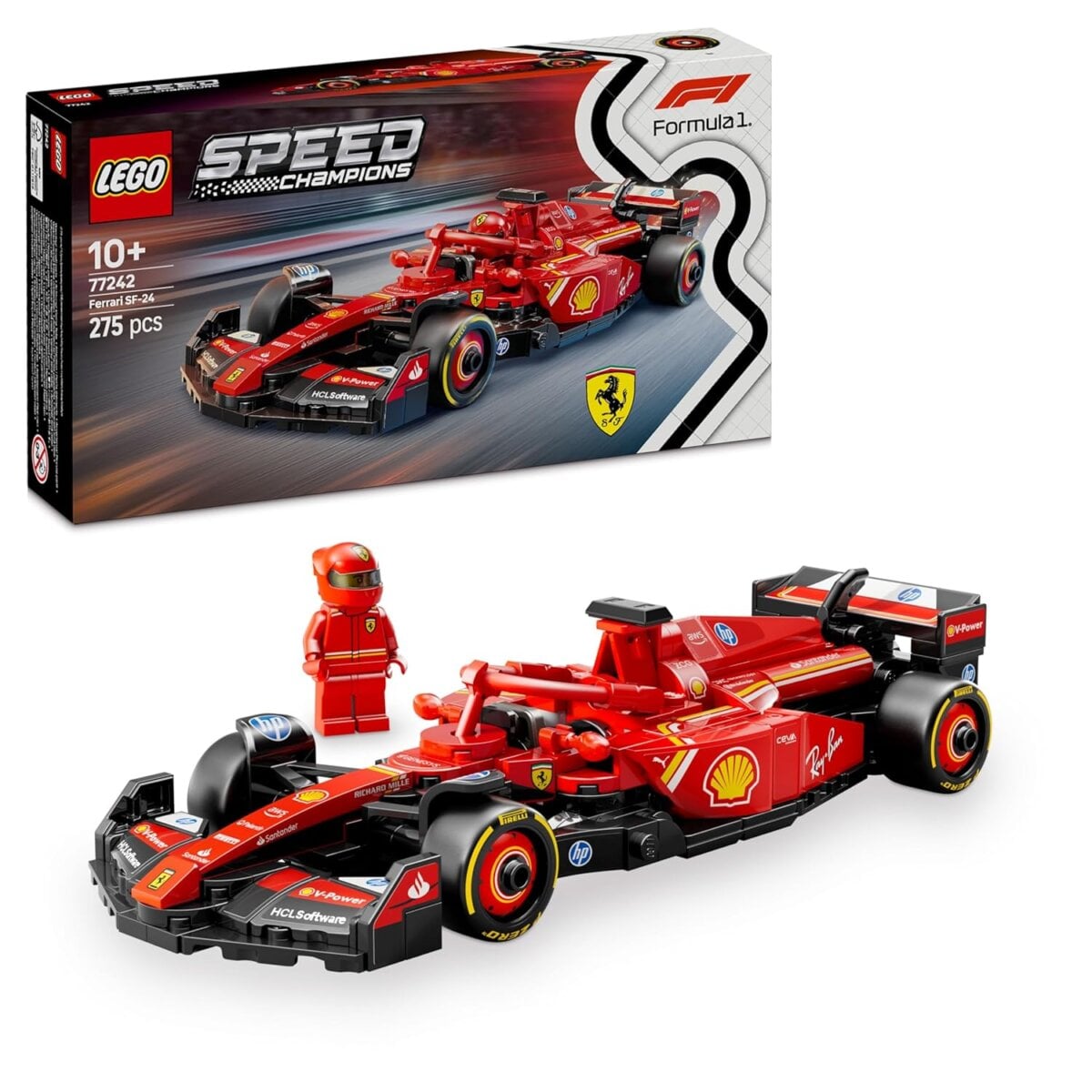 Lego Speed Champions Ferrari SF-24 F1 Race Car Driver Set 77242 ! 275 Pcs Building Blocks Toys for Kids | 10 +Years