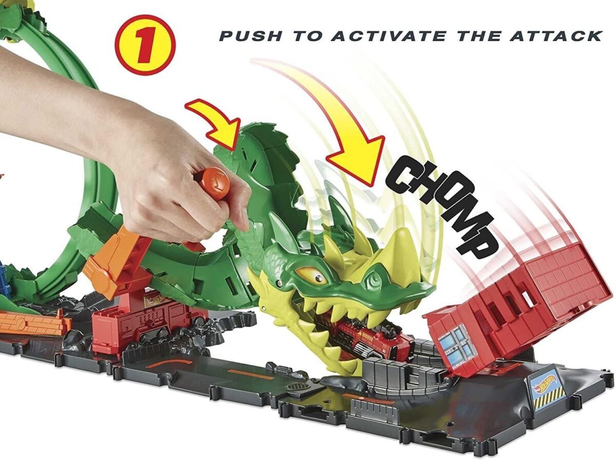 Buy Mattel Hot Wheels Fire Station With Dragon Nemesis And Track Play  Dragon Drive Firefight​​​​ Track Set with 1:64 Scale Toy Firetruck For Kids 