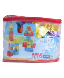 Peacock Brix 40 Pcs Jumbo Building Block and Stack Set For Kids | 12+ Months.