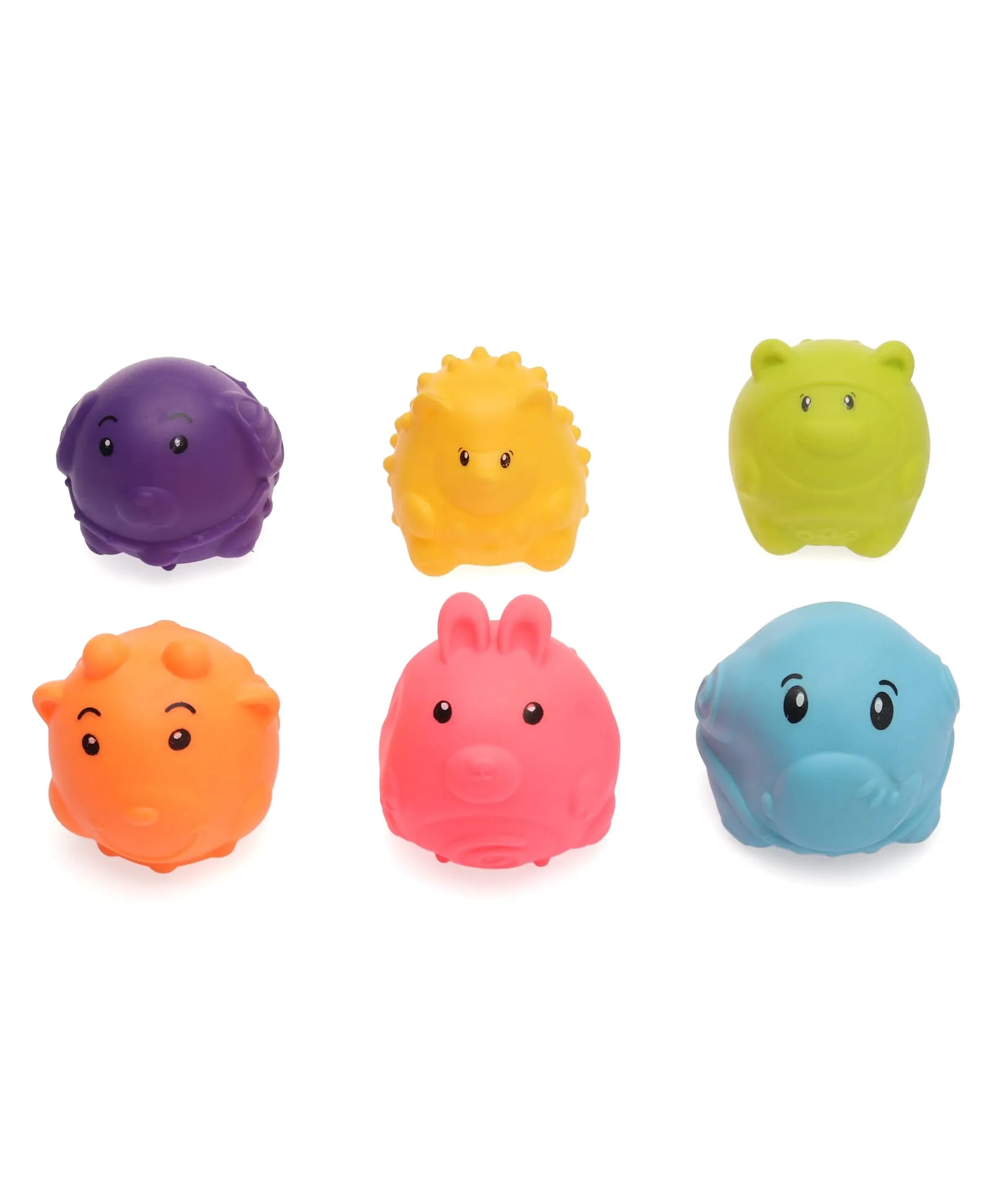 Ratna's Pack of 6 Squeezy Cute Animals Bath Toys | Soft and Safe Bath Time Fun for Kids | 3+ Months