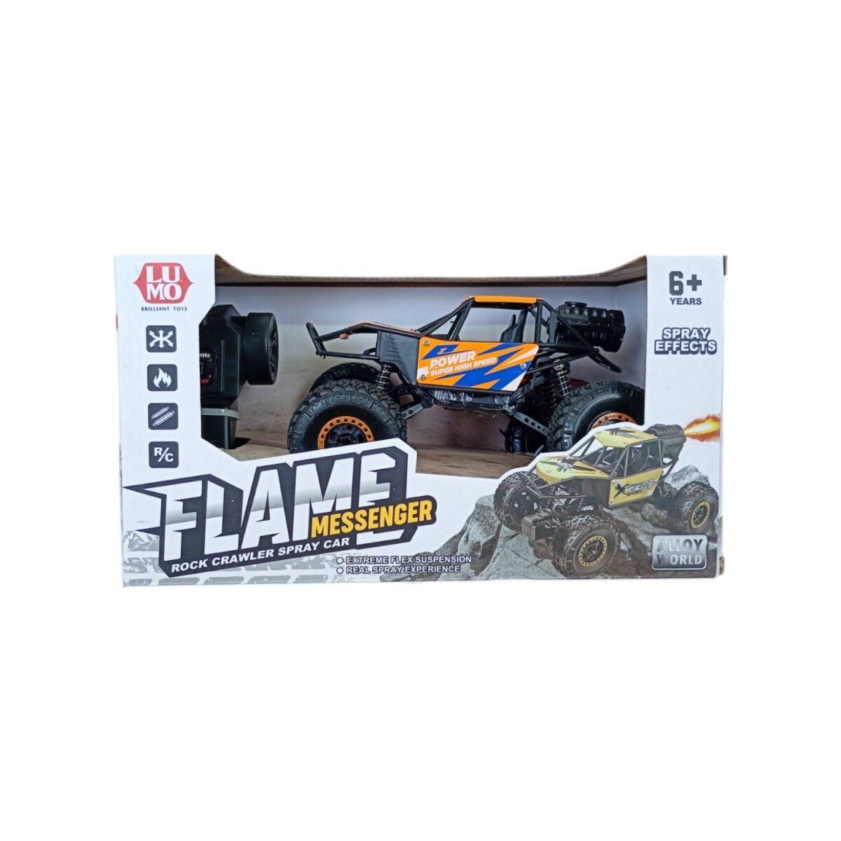 Buy Lumo Flame Messenger Rock Crawler Spray Car Remote Control Off-Road  Car with Mist Spray For Kids 6+Years for Online In India • Kheliya Toys