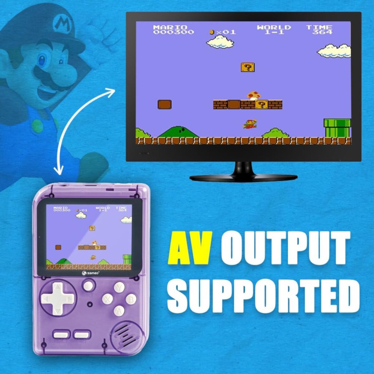 Sameo Dream Boy Handheld Video Game Console | Classic Retro Game TV Compatible for Kids | 5+ Years 6 Sameo Dream Boy Handheld Video Game Console | Classic Retro Game TV Compatible for Kids | 5+ Years - Image 6