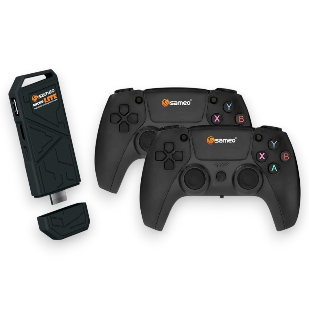 Sameo Micro Lite HDMI Gaming Console | 4K Ultra HD Wireless TV Game Stick with Built-in 10,000 Retro Video Games | Dual Player Console for Kids | 5+ Years