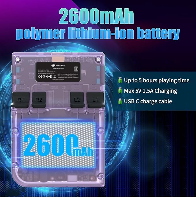 Sameo SG9000: A Premium Handheld Retro Game Console | Dual System Stock OS + Garlic OS 3.5 Inch IPS Screen Built-in 64G TF Card | 3+ Years 4 Sameo SG9000: A Premium Handheld Retro Game Console | Dual System Stock OS + Garlic OS 3.5 Inch IPS Screen Built-in 64G TF Card | 3+ Years - Image 4