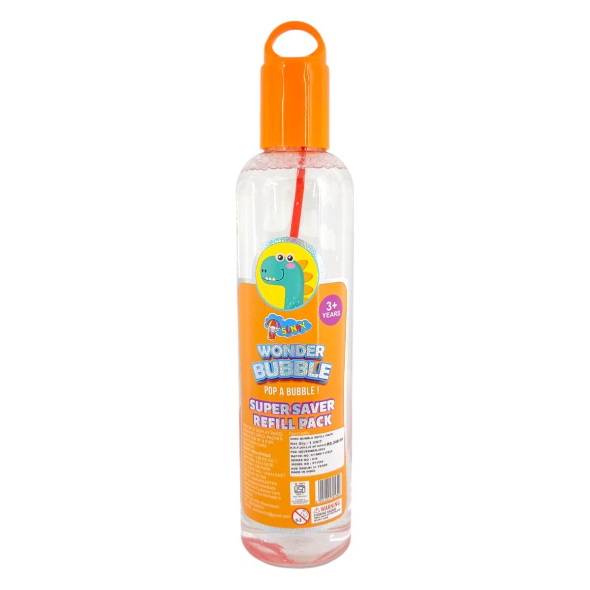 Sunny Wonder Bubble Bottle – Pop A Bubble Super Saver Refill Pack 1000ml | Outdoor Bubble Toy Solution for Kids | 3+ Years