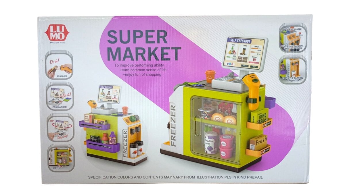 Supermarket 2-in-1 Cash Register and Coffee Machine Toy Playset | Pretend and Play Grocery Store For Kids | 3+ Years.