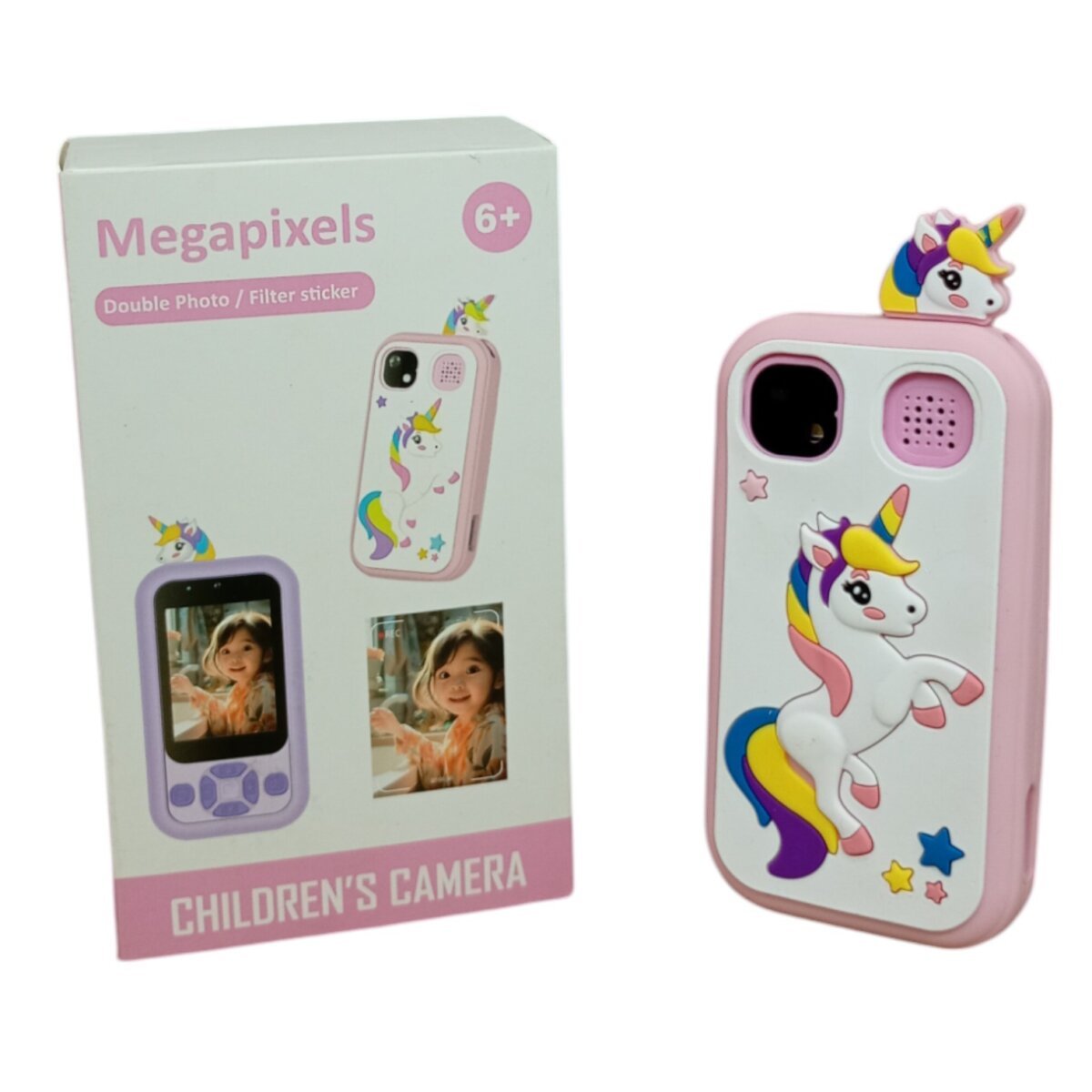 Unicorn Megapixels Phone-Shaped Camera Toy | Fun Pretend Play Gadget for Kids | Light And Sound | 5+ Years