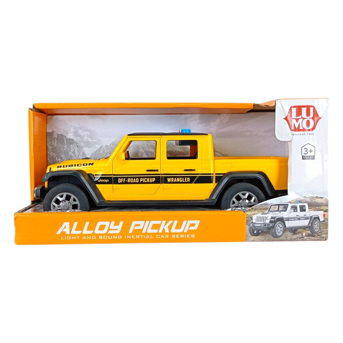 1:16 Scale Super Power Wrangler Alloy Pickup Rubicon Jeep Truck | Realistic Design Friction Powered with Lights and Sound Truck For Kids. | 3+Year
