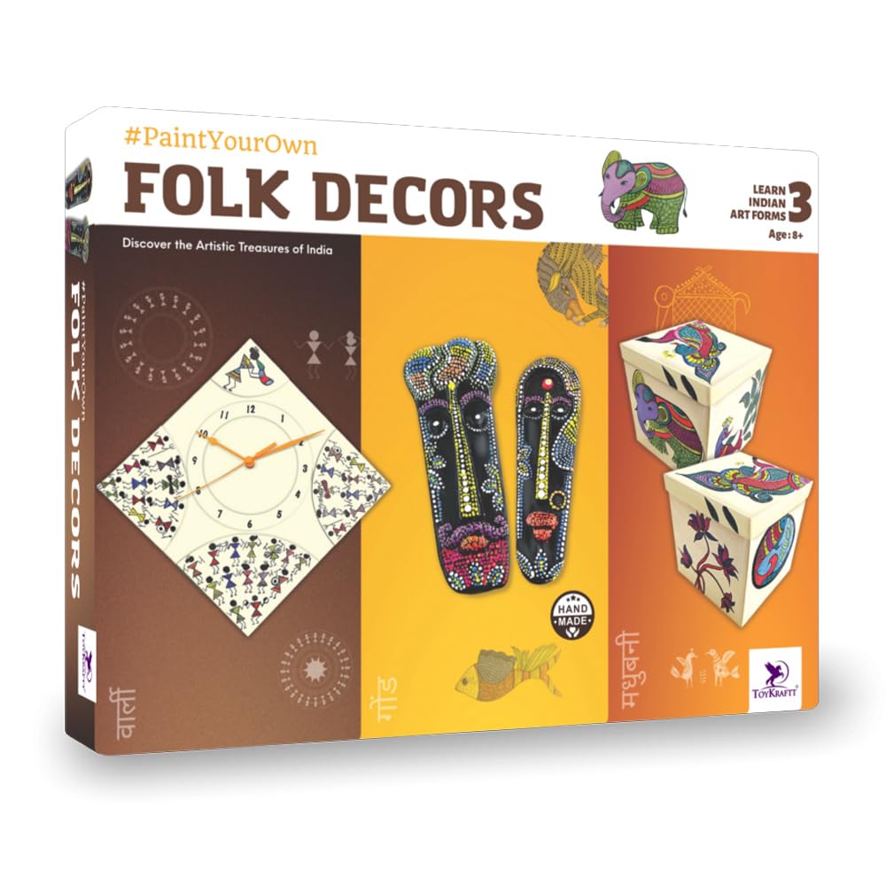 61Gnbpuebdl. Sl1000 Toykraft Folk Decors Art And Craft Diy Kit | Educational Diy Craft Set For Kids | Creative Traditional Art And Home Décor Activity | 8+ Years Toykraftt Folk Decors Art And Craft Diy Kit For Kids