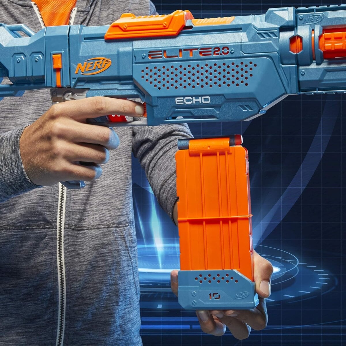 9 Hasbro 4 In 1 Nerf Elite 2.0 Echo Cs10 Soft Foam Dart Blaster | 24 Elite Darts, 10Dart Clip, Removable Stock Barrel, Blasters For Kids | 8+ Years. Hasbro 4 In 1 Nerf Elite 2.0 Echo Cs10 Soft Foam Dart Blaster | 24 Elite Darts, 10Dart Clip, Removable Stock Barrel, Blasters For Kids | 8+ Years. Image 10