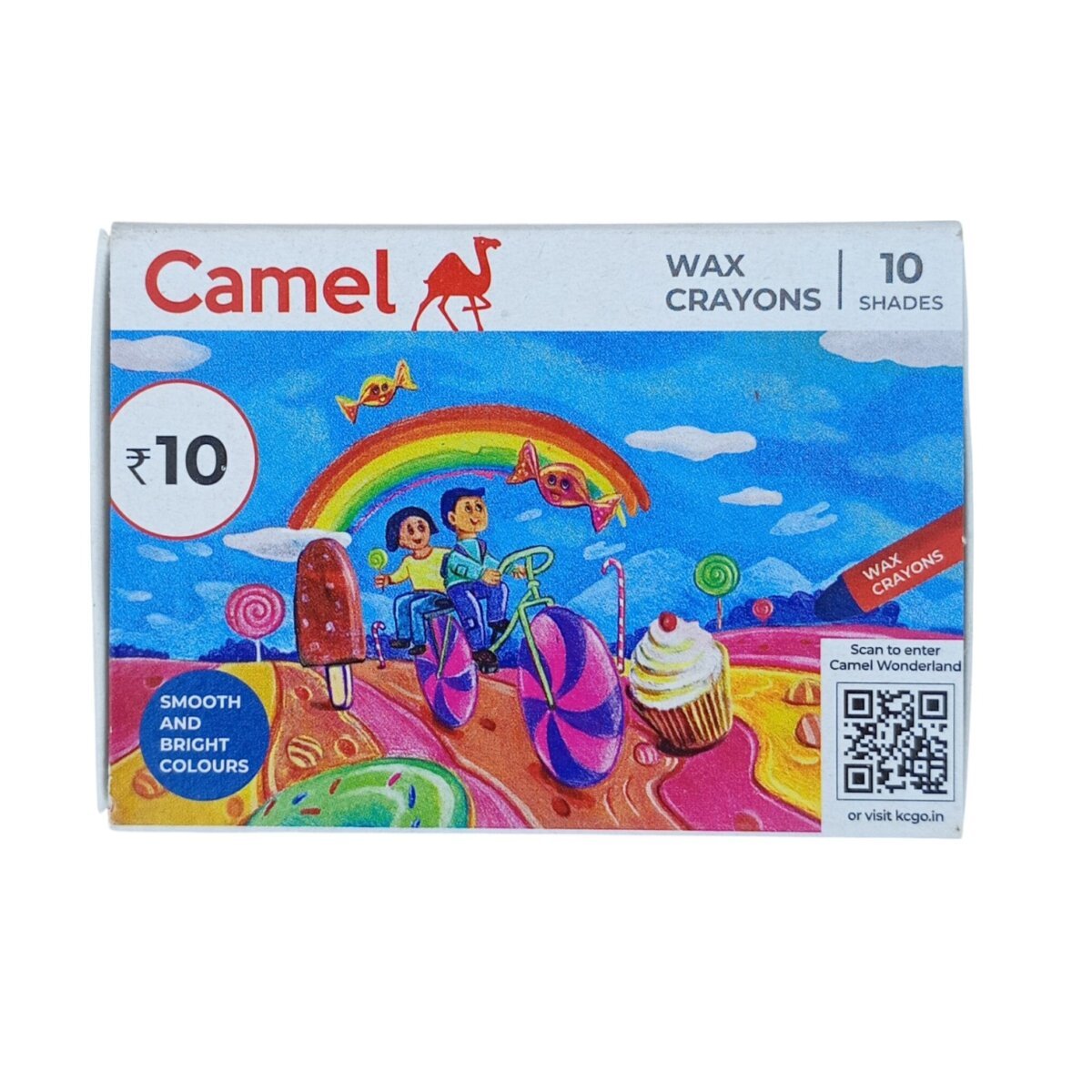 Camel Wax Crayons Smooth And Bright Colours | 10 Multicolour Shades For Kids | 3 Years +
