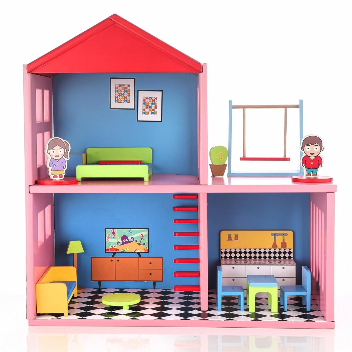 Buy Chanak Wooden My Doll House 16 Pieces Pretend and Play Doll