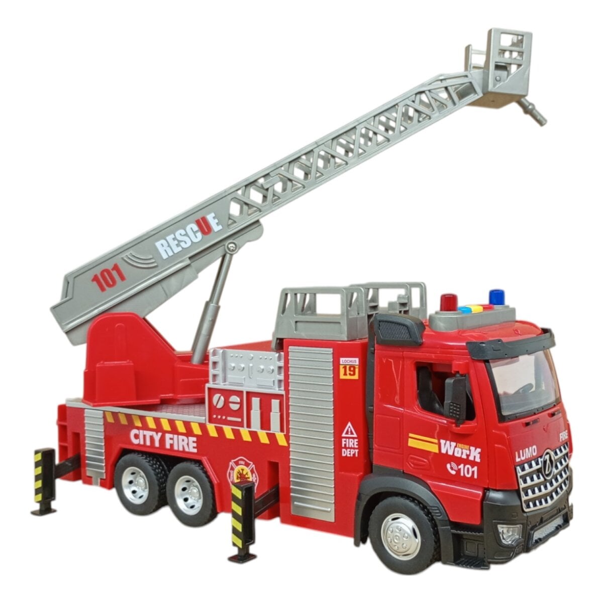 City Service Simulation Model Ladder Fire Truck11 City Service Simulation Model Ladder Fire Truck With Lights And Sound – Fun Toy For Kids Aged 3+ Years City Service Simulation Model Ladder Fire Truck With Lights And Sound – Fun Toy For Kids Aged 3+ Years Image 7