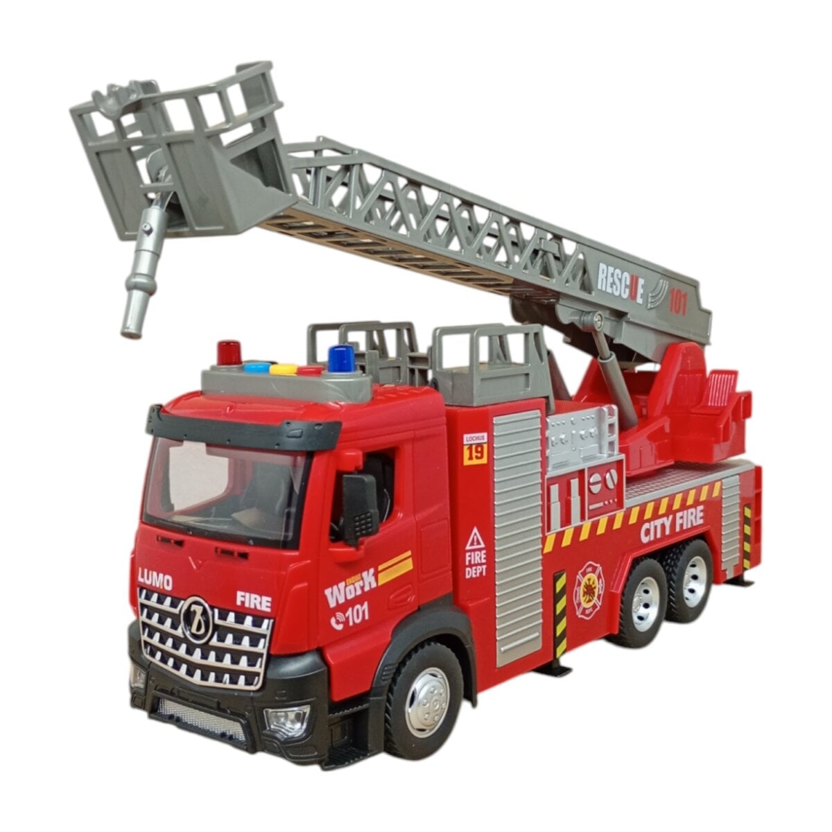 City Service Simulation Model Ladder Fire Truck16 City Service Simulation Model Ladder Fire Truck With Lights And Sound – Fun Toy For Kids Aged 3+ Years City Service Simulation Model Ladder Fire Truck With Lights And Sound – Fun Toy For Kids Aged 3+ Years Image 10