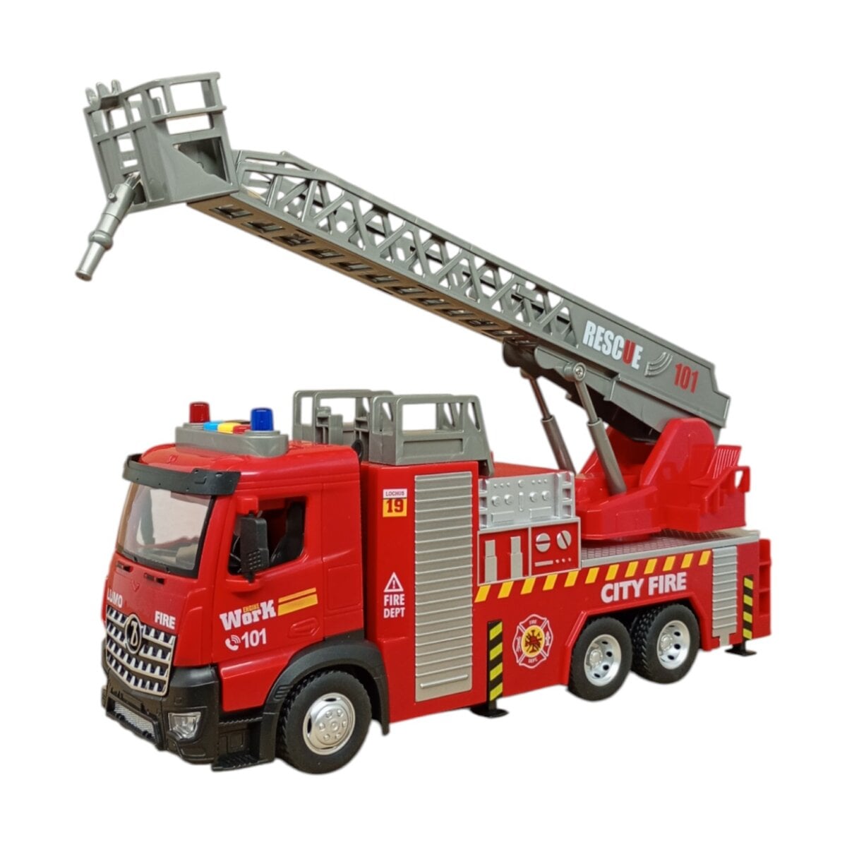 City Service Simulation Model Ladder Fire Truck18 City Service Simulation Model Ladder Fire Truck With Lights And Sound – Fun Toy For Kids Aged 3+ Years City Service Simulation Model Ladder Fire Truck With Lights And Sound – Fun Toy For Kids Aged 3+ Years Image 12