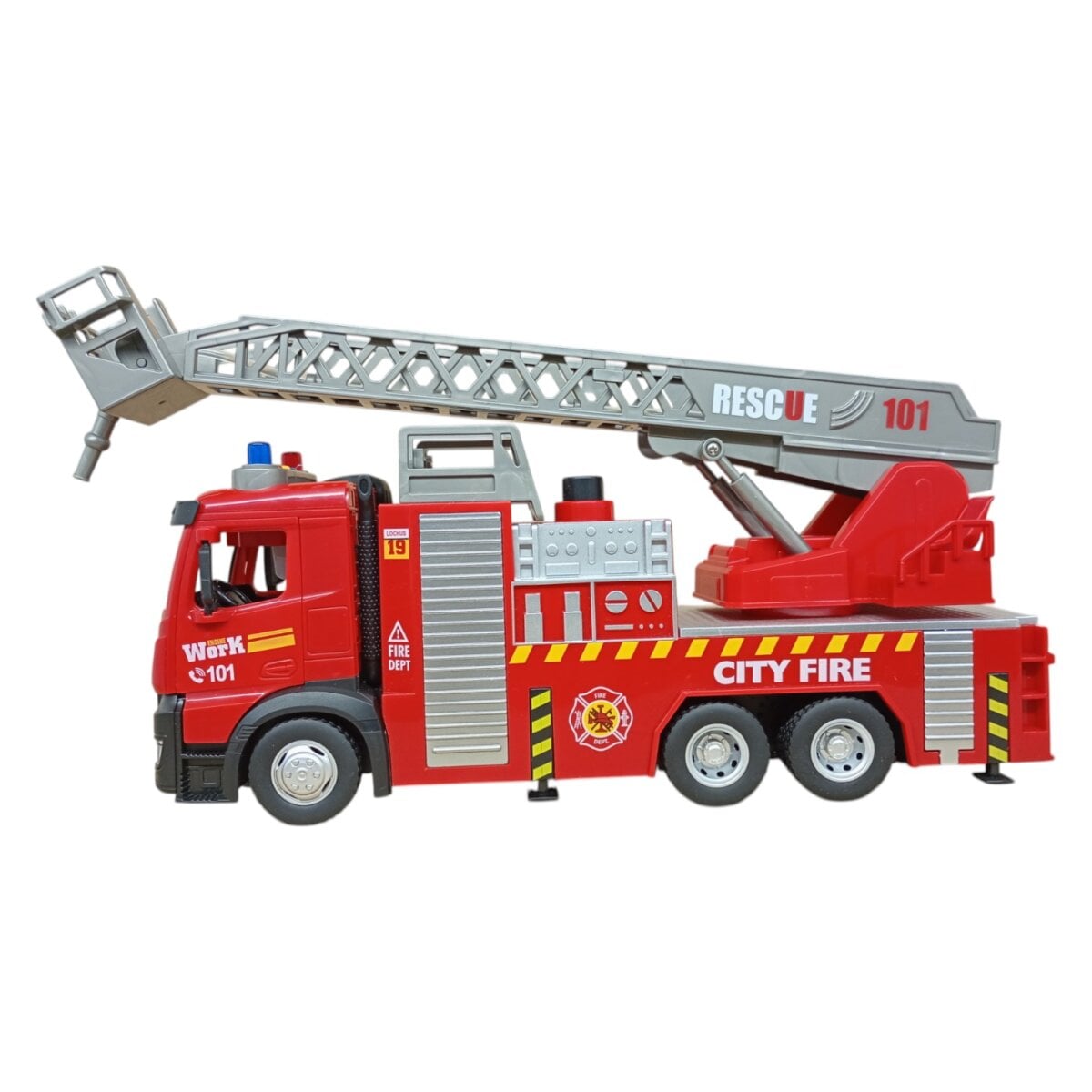 City Service Simulation Model Ladder Fire Truck5 City Service Simulation Model Ladder Fire Truck With Lights And Sound – Fun Toy For Kids Aged 3+ Years City Service Simulation Model Ladder Fire Truck With Lights And Sound – Fun Toy For Kids Aged 3+ Years Image 4