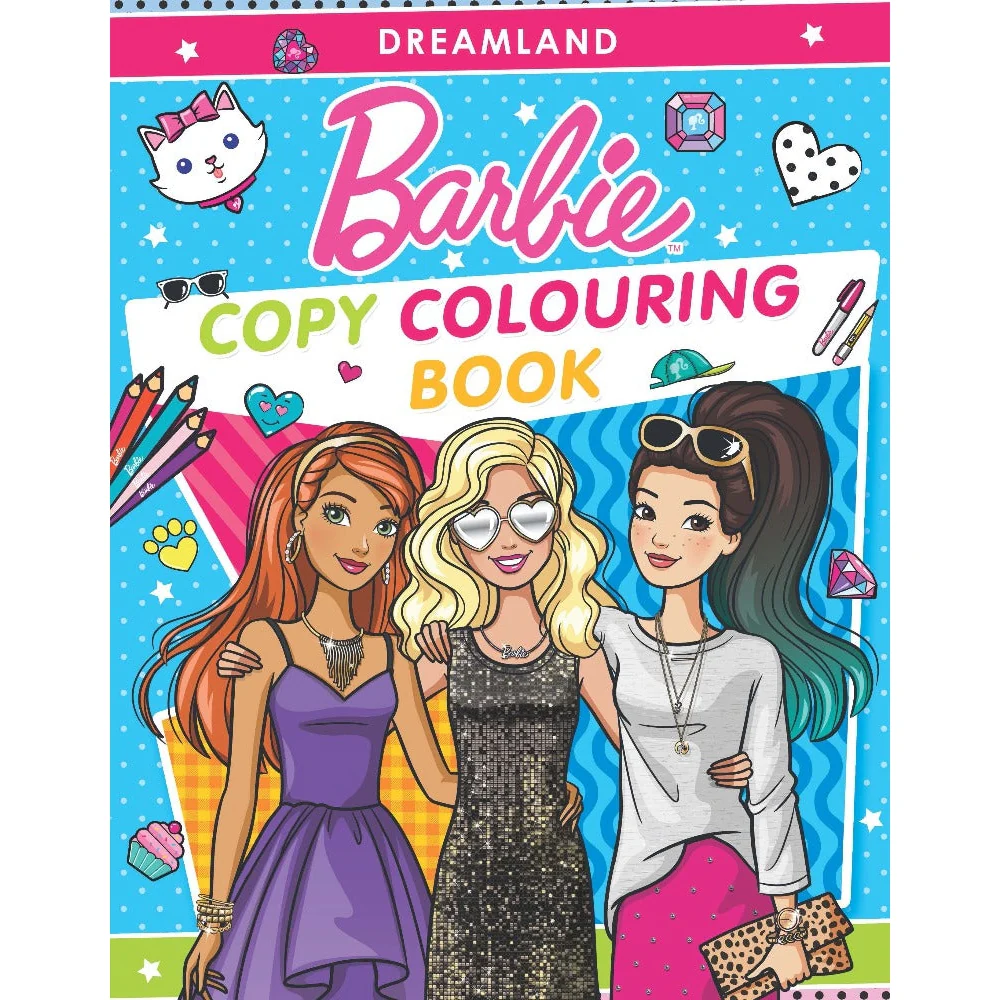 Dreamland Barbie Copy Coloring Book - 5 | A Drawing and Activity Book for Kids | 2+ Years.