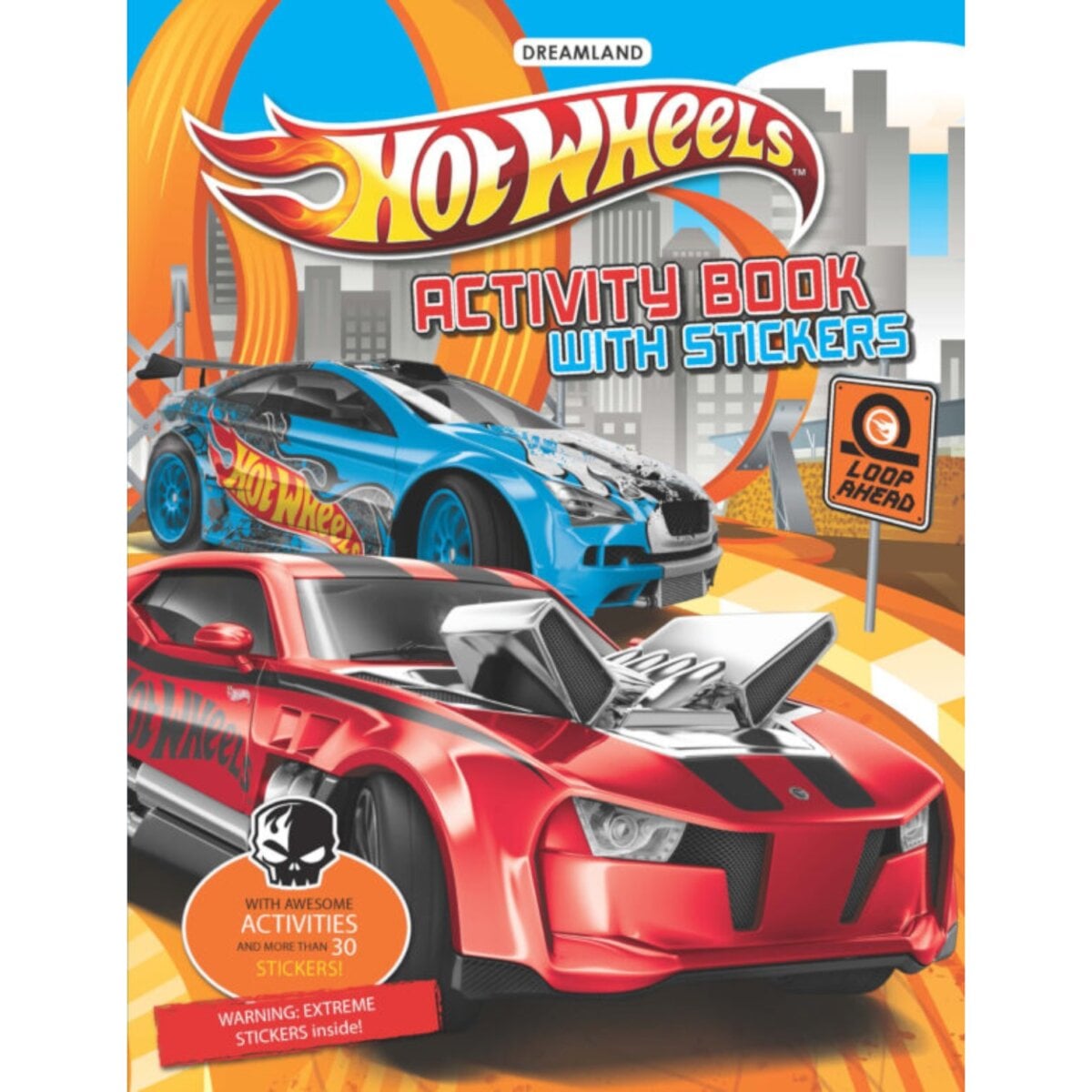 Dreamland Hot Wheels Activity Book with Stickers | Fun Coloring, Puzzles, and Stickers for Kids | 3+ Years