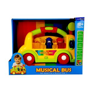Educational Musical Bus Toy for Kids – Fun Interactive Learning Music Bus with Lights And Sounds | Early Learning Activity Toy for Toddlers 1+ Years