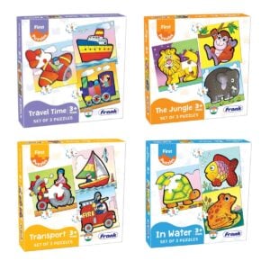 Frank 'First Puzzles Set Of 4 Jigsaw Puzzles' ( Travel Time ) ( The Jungle ) ( In Water ) ( Transport ) | 3+ Years