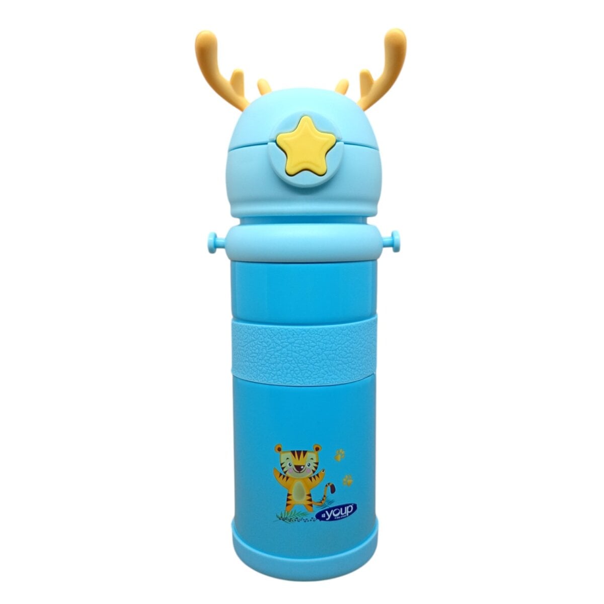 Img 20250526 112245715 Mfnr Photoroom Youp Stainless Steel Sky Blue Color Tiger Print | Sipper Bottle With Strap Joy 600 Ml For Kids | Fun Leakproof Water Bottle For 3+ Years Youp Stainless Steel Sky Blue Color Tiger Print | Sipper Bottle With Strap Joy 600 Ml For Kids | Fun Leakproof Water Bottle For 3+ Years Image 2