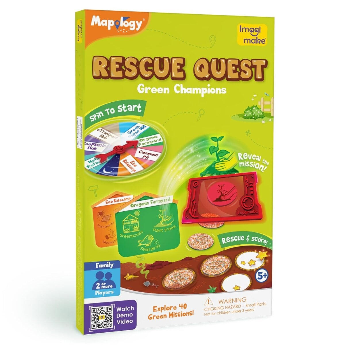 Imagimake Rescue Quest–Green Champions | Educational Fun Board Games For kids |5+Years