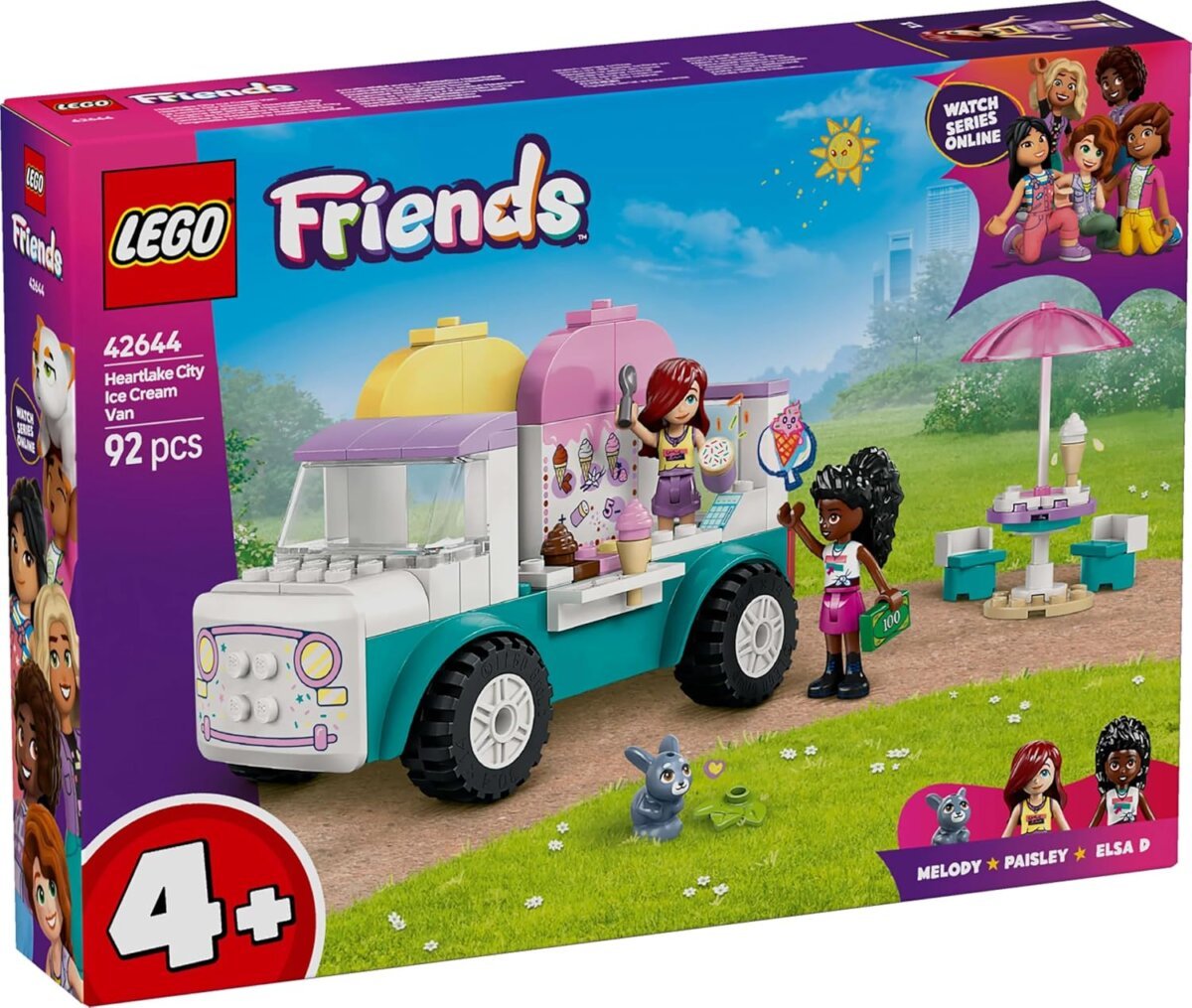 Lego Friends Heartlake City Ice Cream Truck Pretend-Play Building Kit | 92 Pcs 42644 Building Blocks Toys for Kids | 4+ Years