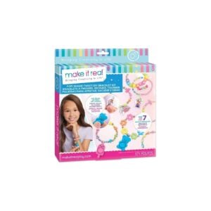 Make It Real Pop Shake Twist The Charm DIY Bracelets Kit | Fun Creative Jewelry Making Set for Girls 8+ with 171 Pcs & Play Tray