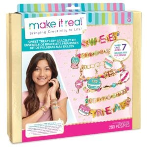 Make It Real: Sweet Treats DIY Bracelet Activity Craft Kit | Design Deliciously Cute Candy-Themed Jewelry for Kids | 8+ Years