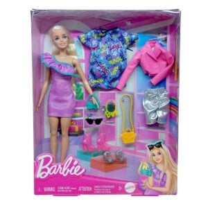 Mattel Blond Hair Barbie Doll with Clothes and Accessories – Fun Fashion Doll for Kids 3+ Years