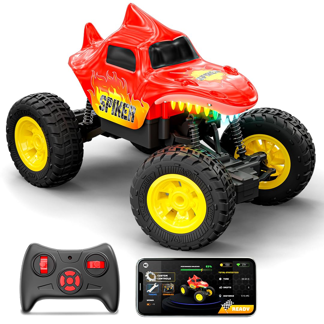 Mirana Spiker 2WD RC Car for kids, Mirana Spiker ATV rock crawler, Mirana Spiker remote-controlled monster truck, off-road RC car with Bluetooth speakers, kids 4+ RC car with RGB lights