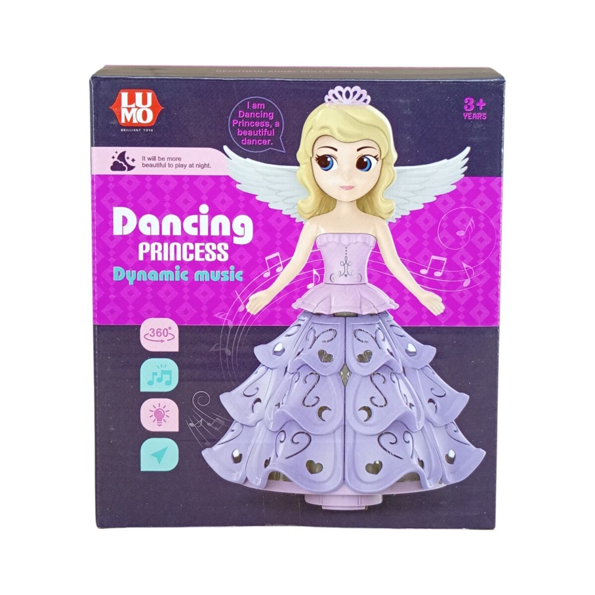 Musical Dancing Princess Doll With - Colorful LED Light And Dynamic Movement For Kids  | 3+Years