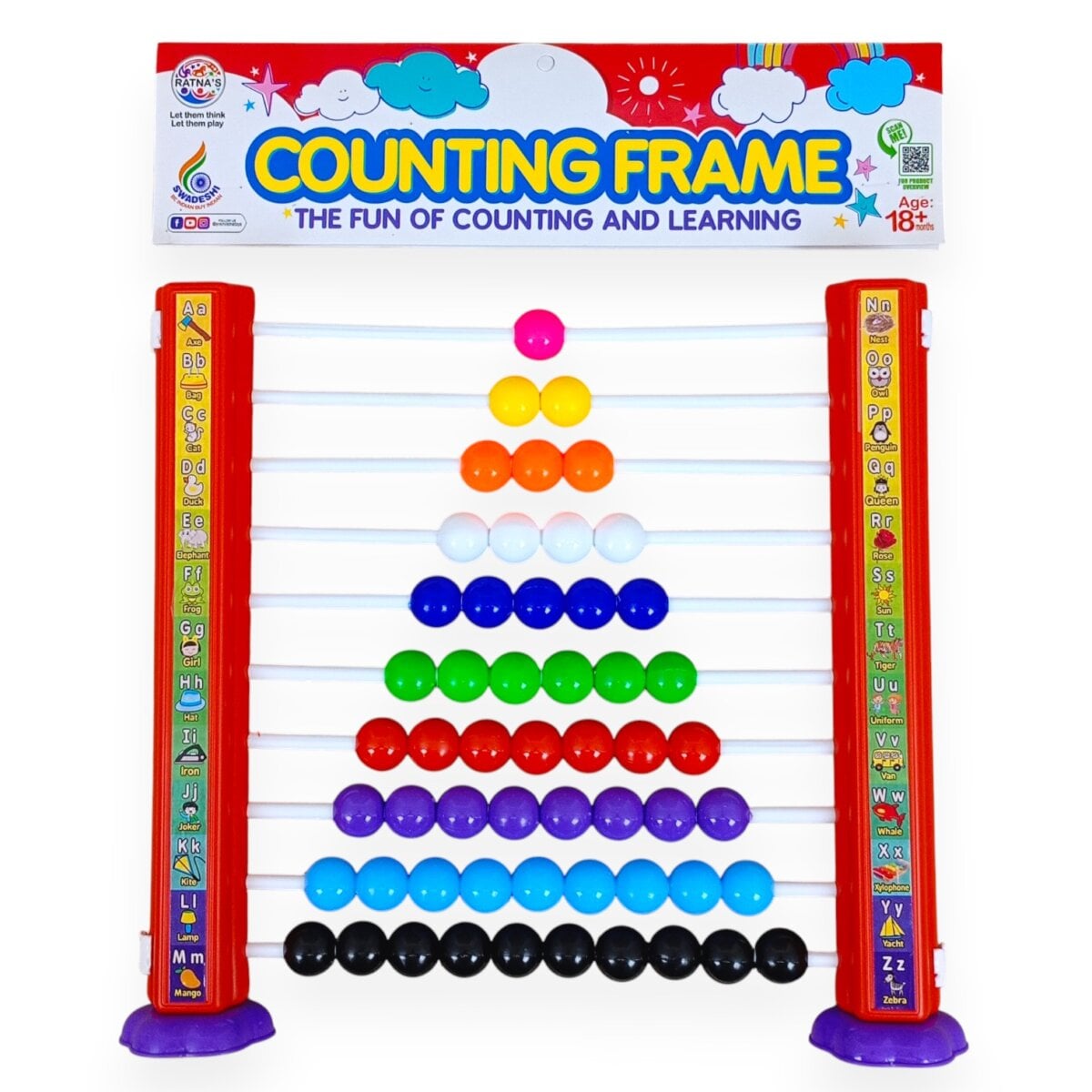 RATNA'S Educational Learning Counting Frame | The Fun Of Counting And Learning For Kids | 18+ Months