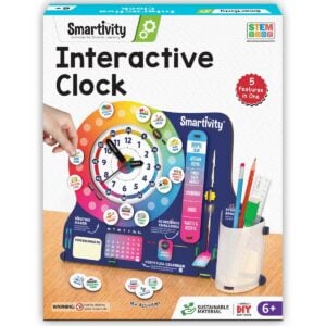 Smartivity DIY Interactive Clock with Stationary Organizer – Ultimate STEM Learning Craft Kit for Creative Kids 6+ Years