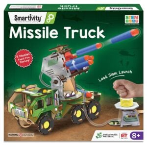 Smartivity DIY Military Vehicle – Amazing Army Truck with Air-Powered Missile Launch System for Kids 8+ Years
