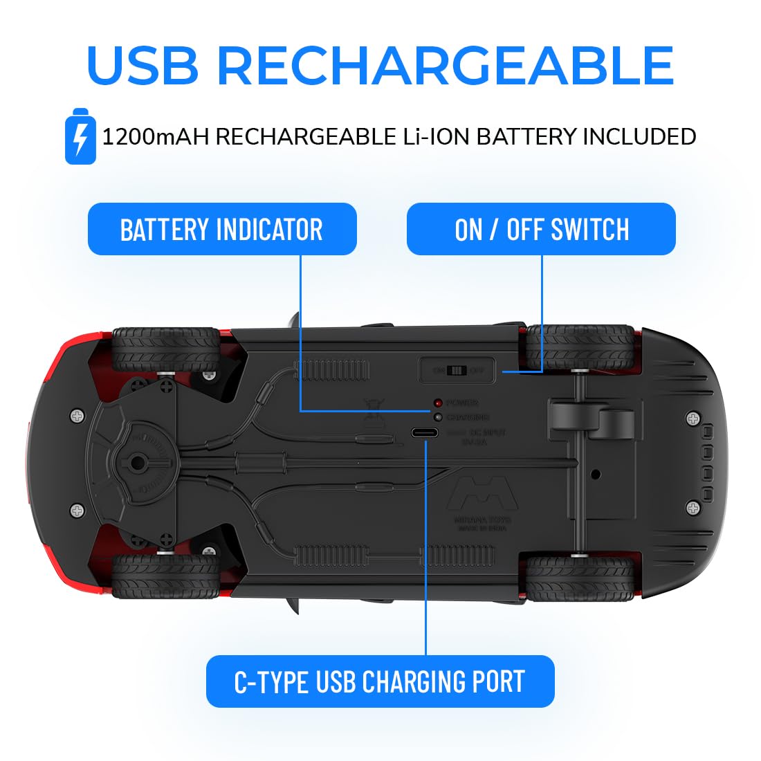Mirana 1:20 Scale Tracer Remote and App Controlled Car | USB Type-C Rechargeable High Speed Drift RC Vehicle | 1.5X Nitro Boost with in-Built Bluetooth Speakers for Kids | 4+ Years. 3 Mirana 1:20 Scale Tracer Remote and App Controlled Car | USB Type-C Rechargeable High Speed Drift RC Vehicle | 1.5X Nitro Boost with in-Built Bluetooth Speakers for Kids | 4+ Years. - Image 3