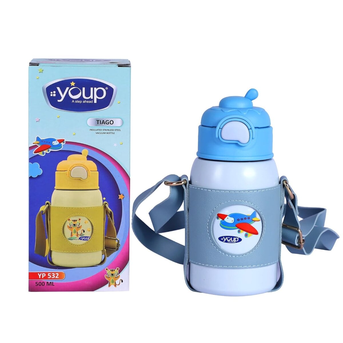 YOUP Stainless Steel Insulated Sipper Tiago Water Bottle | Leather Cover and Strap For Kids school bottle, YOUP Stainless Steel Insulated Sipper Tiago Water Bottle | Leather Cover and Strap For Kids insulated sipper, YOUP Stainless Steel Insulated Sipper Tiago Water Bottle | Leather Cover and Strap For Kids kids water bottle