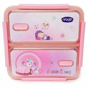 Youp TYCOON-1100ml Stainless Steel | Bento Lunch Box with 2 Compartments | Ultimate Durable & Spacious Lunch Solution for Kids 3+ Years