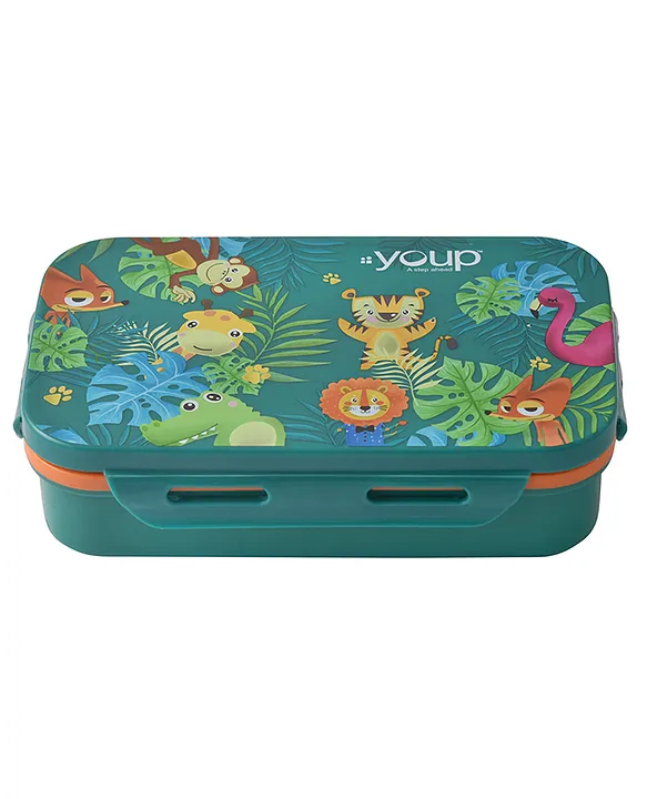 Youp Stainless Steel Interval Dinosaur Theme Lunch Box | Durable And Fun Lunch Solution for Kids | 3+ Years