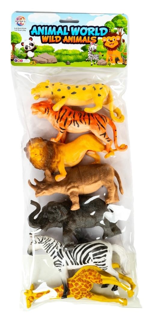 RATNA'S Animal World Wild Animals Set | Educational and Fun Animal Toy Collection for Kids | 3+Year