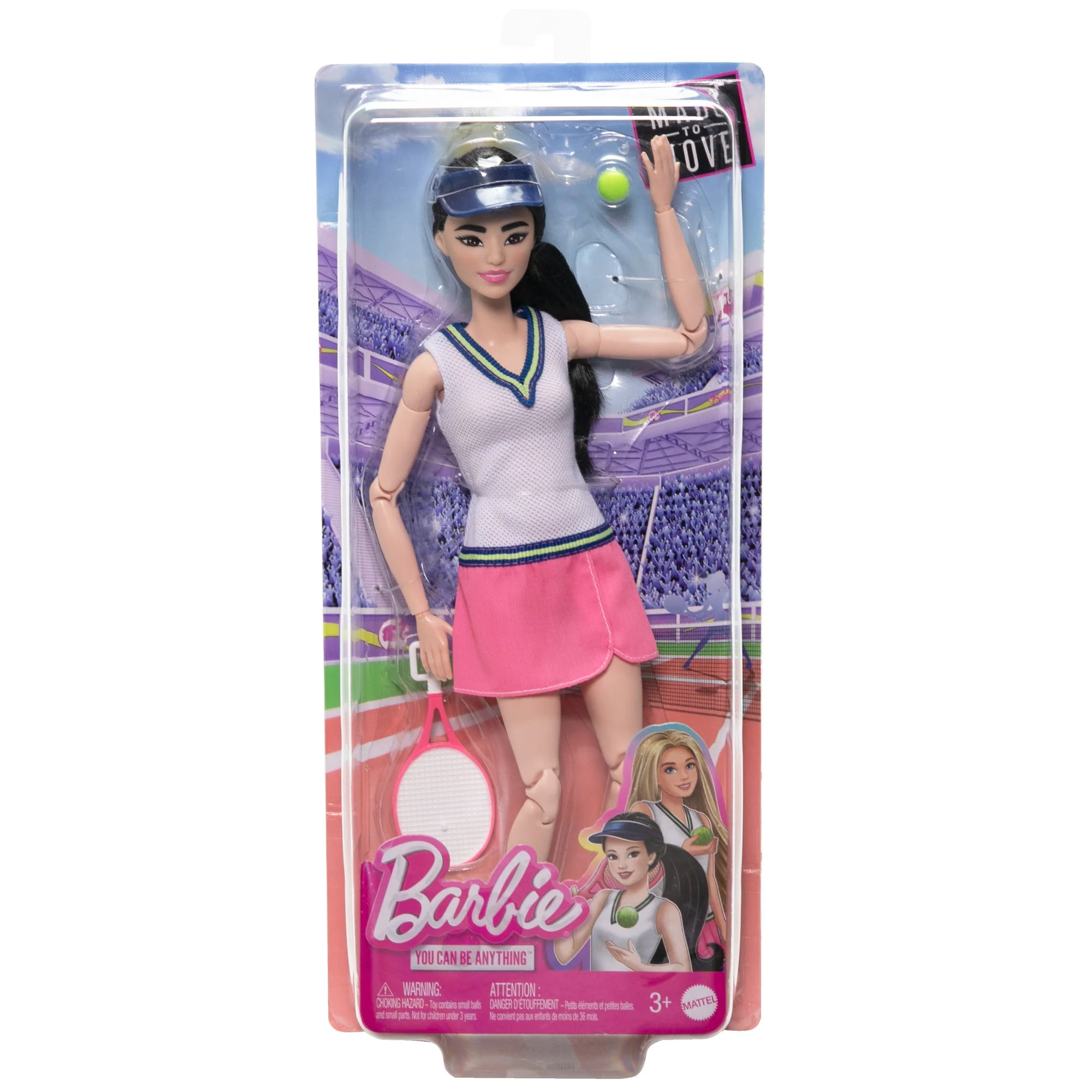 Mattel Made To Move Tennis Star Barbie Doll You Can Be Anything For Kids | 3+ Years