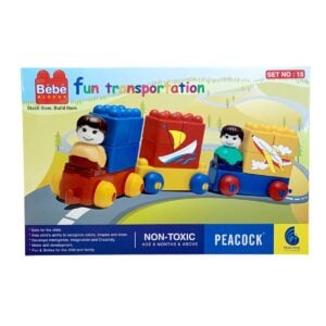 Peacock Bebe Blocks Stack Them, Build Them Fun Transportation Non-Toxic Set For Kids | 12+ Months