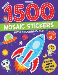 Dreamland 1500 Mosaic Stickers Book 4 with Coloring Fun | Sticker Book for Kids | 4+ Years.