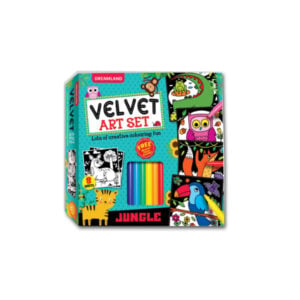 Dreamland Jungle Velvet Art Set With 10 Free Sketch Pens | Amazing Creative Coloring Activity Kit for Kids, Mess-Free Fun Art, Ideal for 3+ Years