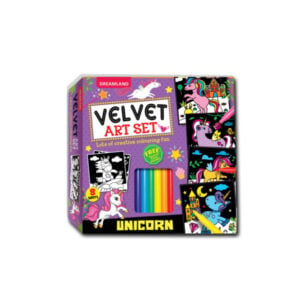 Dreamland Unicorn Velvet Art Set With 10 Free Sketch Pens | Children Coloring Activity Pack Box Set | 3+ Years