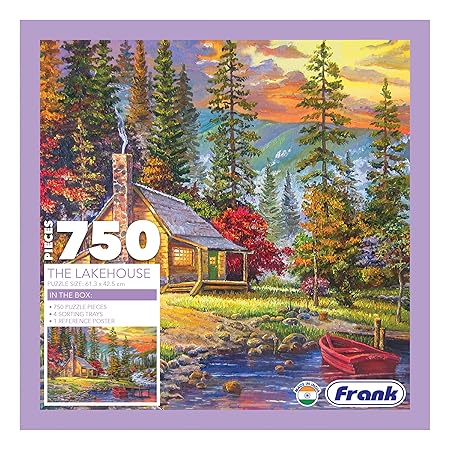 The Lakehouse Puzzle for adults, The Lakehouse Puzzle 750-piece jigsaw, The Lakehouse Puzzle stress relief activity, The Lakehouse Puzzle illustration puzzle