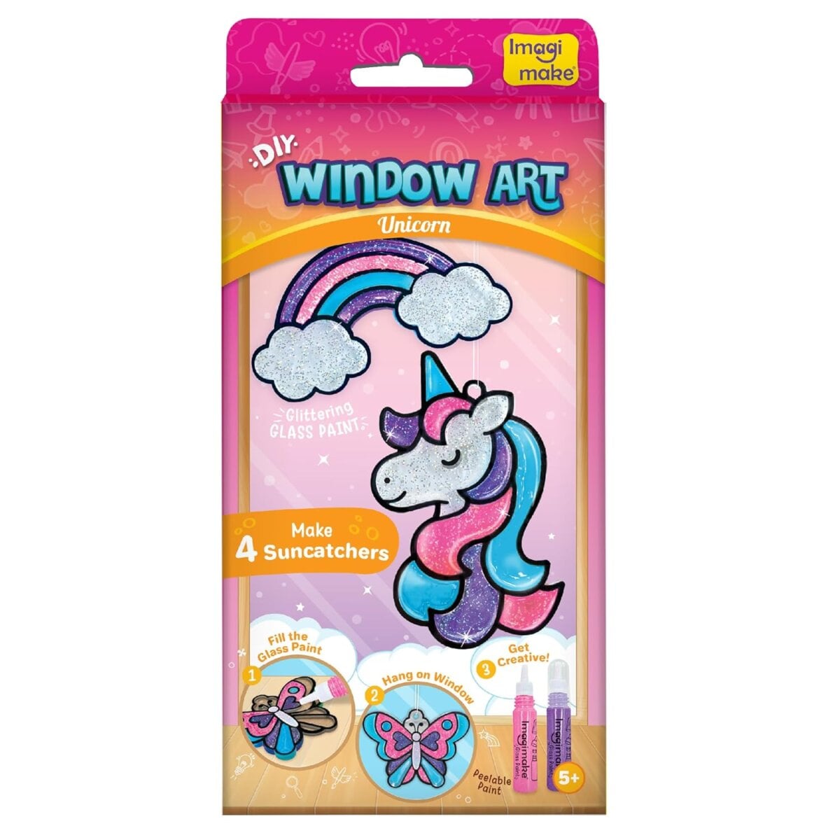ImagiMake DIY Window Unicorn Art | Glittering Glass Paint For Kids | 5+ Years