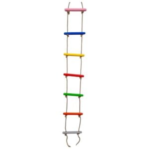 Kids Logic Handcrafted Wooden Learning 7 String Rope Ladder Set | Ultimate Strength, Balance, and Confidence Builder for Kids 4+ Years